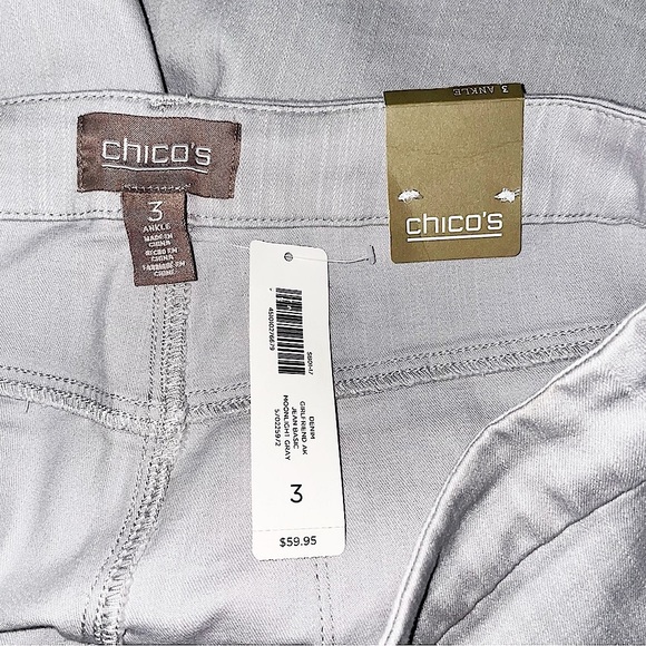 Chico's Ankle Denim Girlfriend Jean Moonlight Gray - Picture 8 of 13